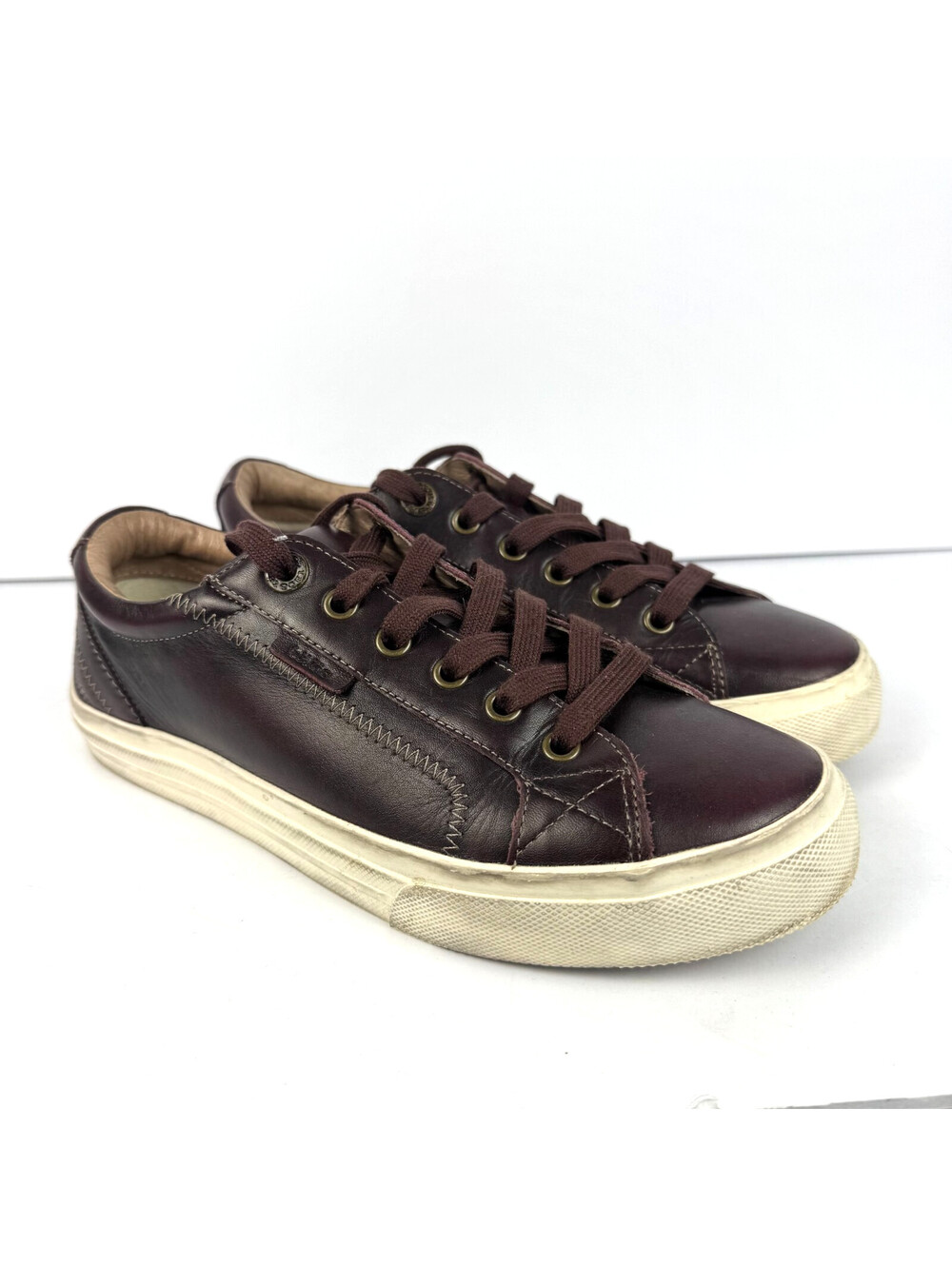 Taos Plim Soul Lux Womens 8 Merlot Plum Leather Sneakers Shoes PLX-13994A